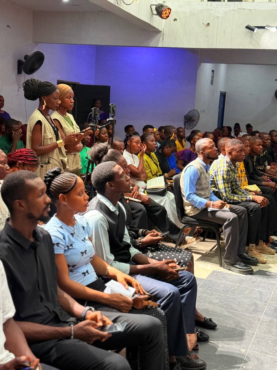 Volunteers serving during church service